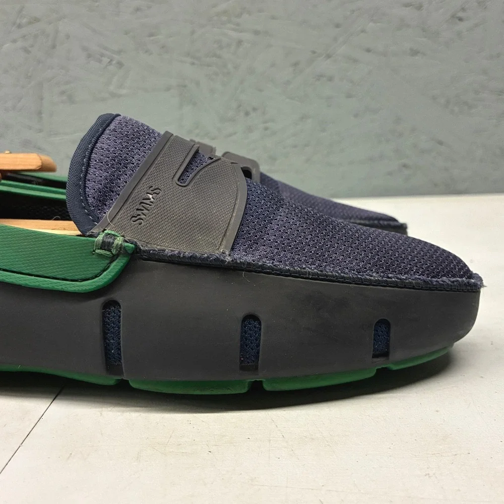SWIMS Penny Loafer Casual Shoes Mens 9 Blue Waterproof Mesh Slip On Driving Boat